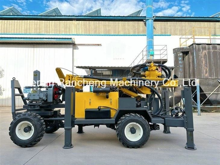 Hoge efficiëntie vierwiel aanhangwagen gemonteerde boorgat boringsmachine 220m diepte krachtige 65 kW motor