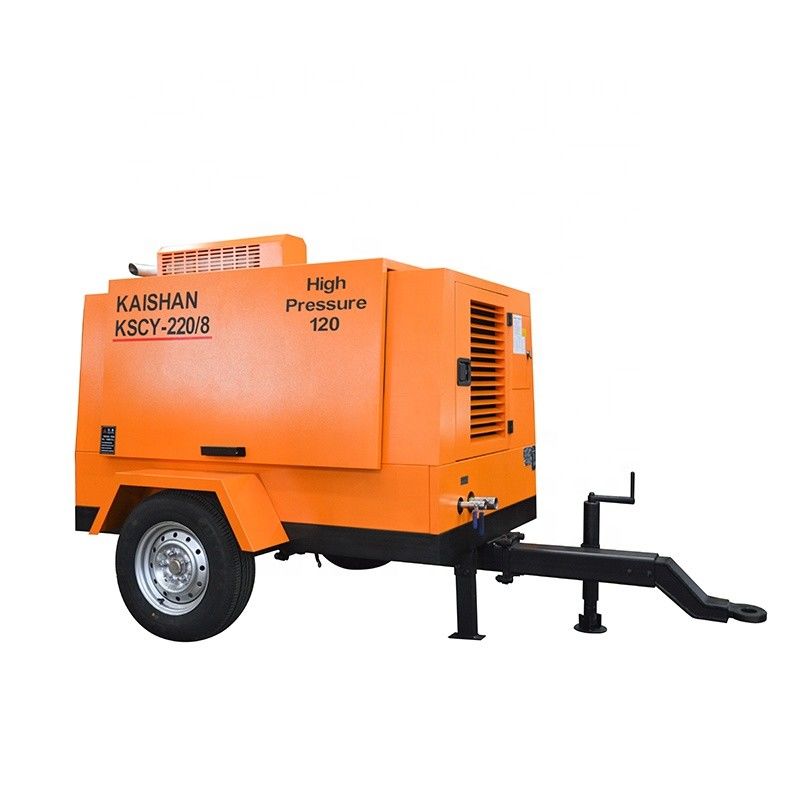 Diesel aangedreven draagbare schroef luchtcompressor 55 kW motor 8 bar werkdruk met COMMINS en YUCHAI merk