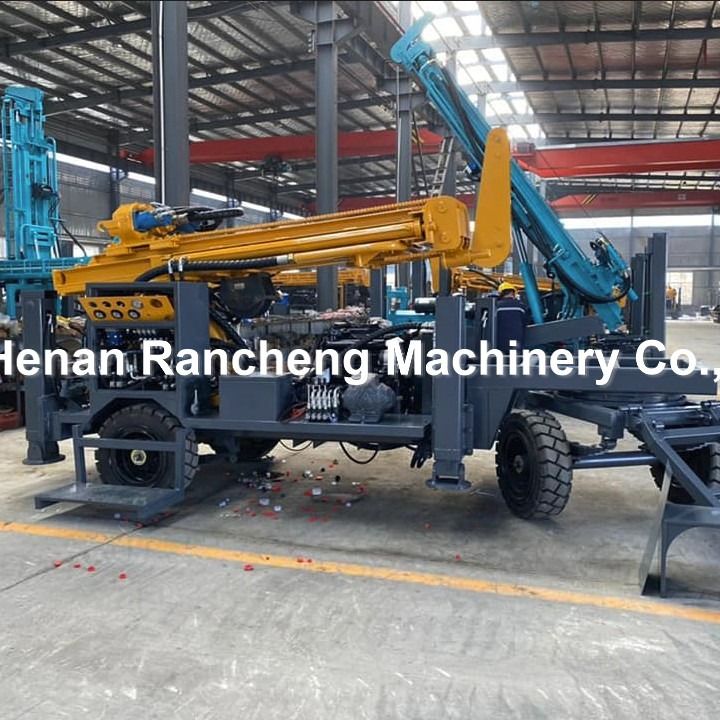 220m 65KW Quanchai motor wiel gemonteerd waterput boormachine met 13T hefkracht