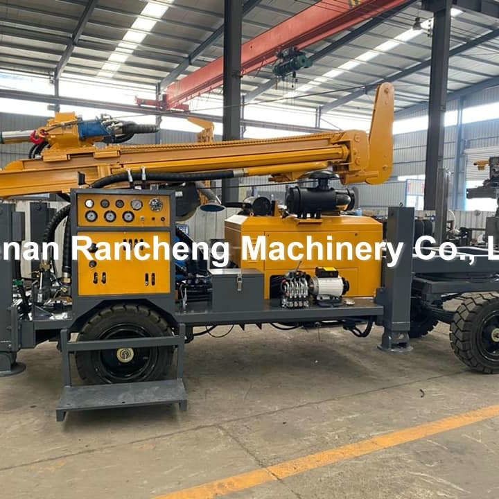 220m boring diepte wiel gemonteerd waterput boormachine met 13T hefkracht