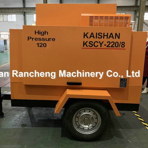 1400 kg draagbare diesel schroef luchtcompressor 55 kW voor 8 bar werkdruk