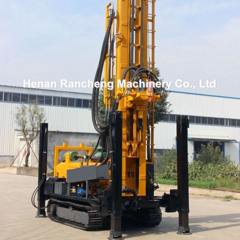 350m Boordiepte Rubber Caterpillar Track Water Well Drilling Rig Pneumatic Rubber Crawler Drilling Rig