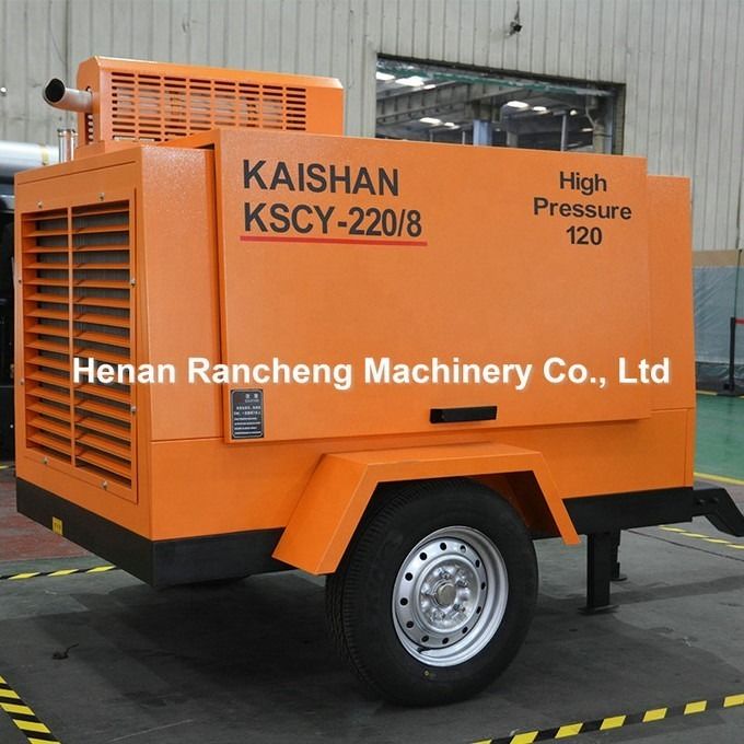 1400 kg draagbare diesel schroef luchtcompressor 55 kW voor een enkele compressie fase
