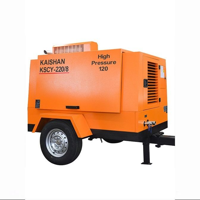 1400 kg draagbare diesel schroef luchtcompressor 55 kW voor een enkele compressie fase