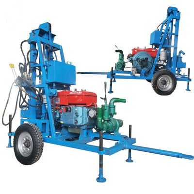Draagbare 150 m kleine hydraulische waterput boormachine wiel gemonteerd rig