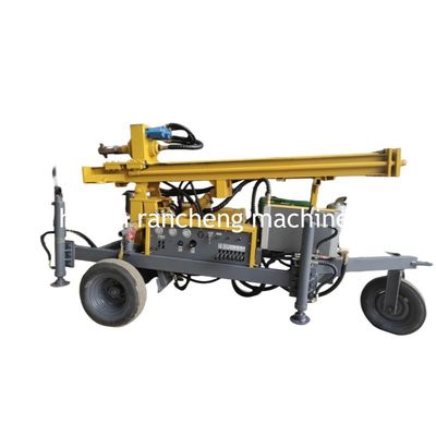 Rode aanhangwagen gemonteerde boorgat boringsmachine 150m diepte 32 pk motor